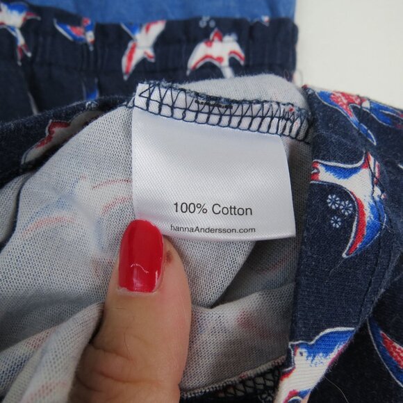 HANNA ANDERSSON Girl's Red White Blue Birds of Peace Ruffle Sundress 120 US 6-7 - Picture 8 of 9